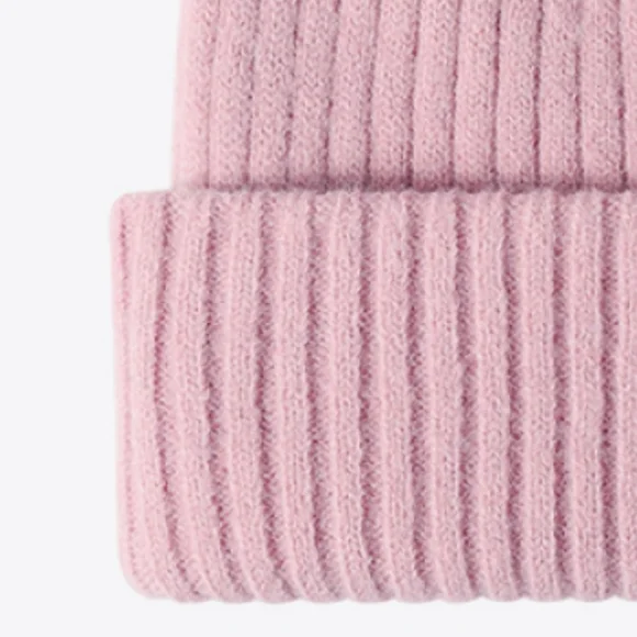 HAPPY Beanie Color Contrast Hat Ribbed Knit Minimalist Warm Toboggan Skull Cap - Picture 6 of 13